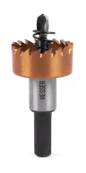 HSS-TiN коронка MESSER  28мм с центр. сверлом и толкающей пружиной для  лист. материала  до 2 мм ц/х