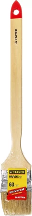 Кисть STAYER &quot;MASTER&quot; &quot;Универсал&quot; радиаторная для всех видов ЛКМ, светлая натурал щетина, деревянная ручка, 2,5&quot;/63мм 0112-63_z01 купить в Когалыме