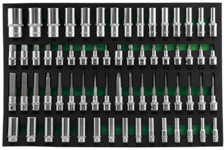 Набор головок торцевых глубоких 3/8&quot; 1/2&quot;DR  насадки с вставками 1/2&quot;DR 66предметов  EVAложемент Jonnesway  S04HD4366SV 49276 купить в Когалыме