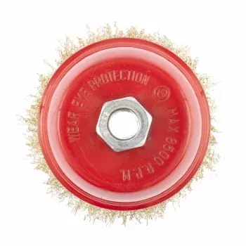 Щетка для УШМ 65 мм М14 &quot;чашка&quot; латунированная витая проволока  MATRIX 74603 купить в Когалыме