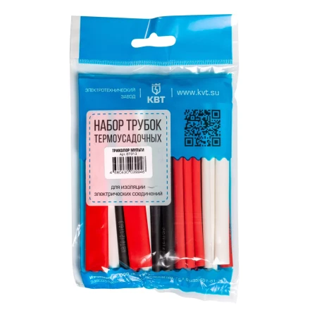 Набор цветных термоусадочных трубок КВТ Триколор Мульти с коэффициентом усадки 2:1 (87313) купить в Когалыме