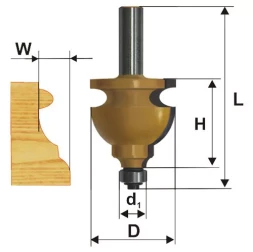 Фреза кромочная фигурная Ф445Х286 мм хвостовик 12 мм 46411