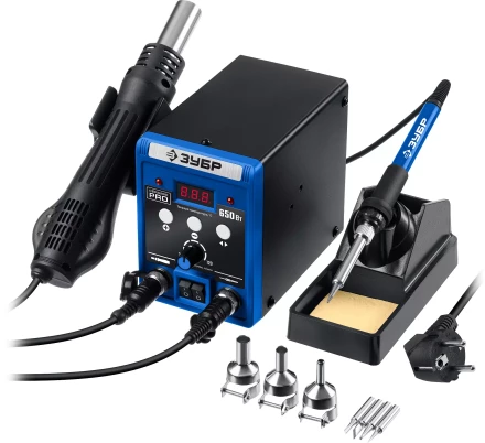 ЗУБР ПСР-650, 100 - 500°С, 650 Вт, 2 в 1, ремонтная паяльная станция, Профессионал (55427) купить в Когалыме