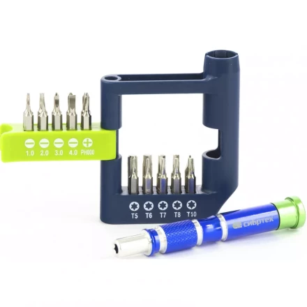 Отвёртка для точных работ с набором бит 21 штук CrV Сибртех 13334 купить в Когалыме