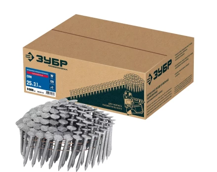 ЗУБР CRN 25 х 3.1 мм, барабанные гвозди кровельные оцинкованные, 9000 шт (305385-25) купить в Когалыме