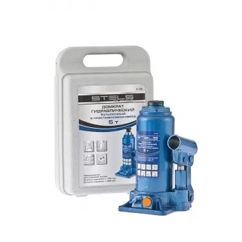 Домкрат гидравлический бутылочный 5 т h подъема 197–382 мм в пластиковом кейсе STELS 51126 купить в Когалыме