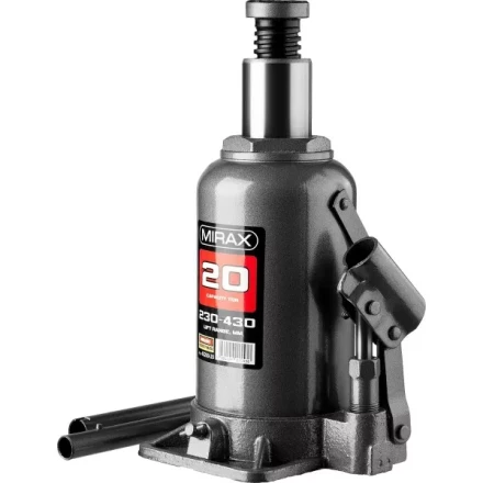 Домкрат гидравлический бутылочный, 20т, 230-430 мм, MIRAX 43260-20 43260-20 купить в Когалыме