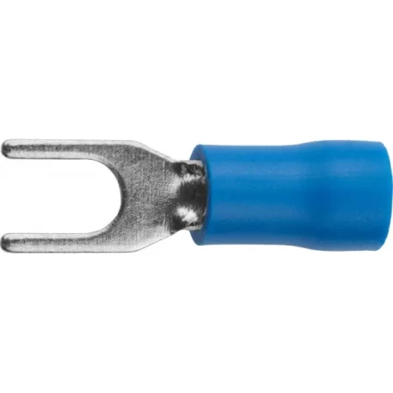Наконечник СВЕТОЗАР для кабеля,изолированный,с вилкой,синий, вн. d 4,3мм,под болт 6мм,провод 1,5-2,5мм2, 27А,10шт 49420-25 купить в Когалыме