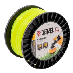 Леска для триммера квадрат Denzel, 3,0мм х 111м, на DIN катушке FLEX CORD, 96294