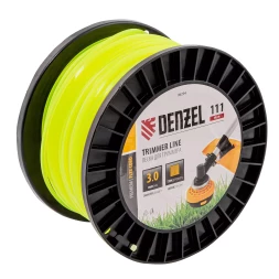 Леска для триммера квадрат Denzel, 3,0мм х 111м, на DIN катушке FLEX CORD, 96294