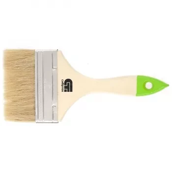 Кисть плоская 100 мм натуральная щетина деревянная ручка Сибртех 82266 купить в Когалыме