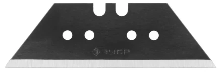 Лезвия ЗУБР "ЭКСПЕРТ", "ВОРОНЕНЫЕ", трапециевидные, улучшенная инструментальная сталь У12А, тип А24, в боксе, 10шт 09717-24-10 купить в Когалыме