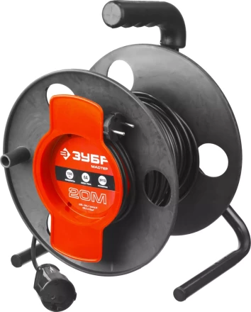 Удлинитель ЗУБР &quot;МАСТЕР&quot; на катушке, ПВС 2х0,75кв мм, 1 гнездо, макс мощн 1300Вт, 20м 55075-20 купить в Когалыме