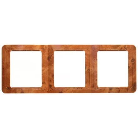 Панель СВЕТОЗАР &quot;ГАММА&quot; накладная, вертикальная, цвет орех, 3 гнезда SV-54149-N купить в Когалыме