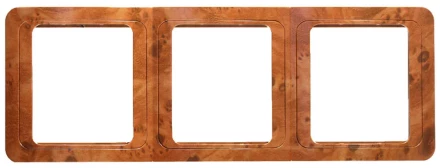 Панель СВЕТОЗАР &quot;ГАММА&quot; накладная, вертикальная, цвет орех, 3 гнезда SV-54149-N купить в Когалыме