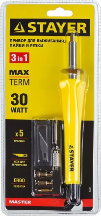 Прибор STAYER "MASTER" для выжигания, пайки, резки с набором насадок, 6шт 45221 купить в Когалыме