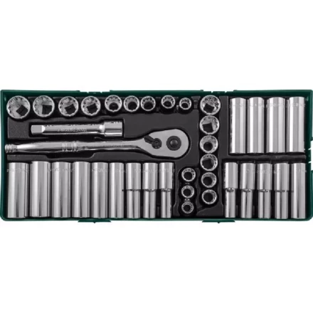 Набор головок торцевых стандарных 12гранных и глубоких 6гранных дюймовых 38предметов ложемент Jonnesway S05H4238SP 49080 купить в Когалыме