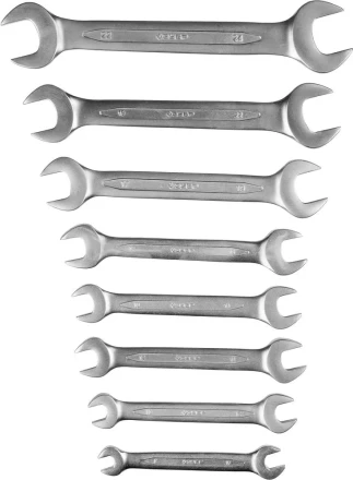 Набор ЗУБР "ПРОФИ": Ключ гаечный рожковый, Cr-V сталь, хромированный, 8х24мм, 8шт 27027-H8 купить в Когалыме