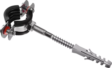 Хомут трубный с гайкой, оцинкованный, в комплекте с сантехнической шпилькой и дюбелем, 1/2&quot;, 1шт, ЗУБР Мастер 37866-20-24 37866-20-24_z01 купить в Когалыме