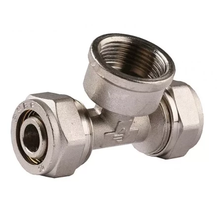 Тройник ЗУБР "ЭКСПЕРТ", никелированная латунь, ш/ш/ш, 1/2" 51251-1/2 купить в Когалыме