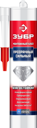 Суперсильный монтажный клей ЗУБР ЭКСПЕРТ 300 мл прозрачный 41332 купить в Когалыме