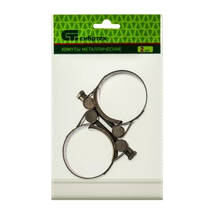 Хомуты металлические силовые 48-51 мм ширина 22 мм шарнирный W4 2 шт Сибртех 475393 купить в Когалыме