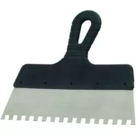 Шпатель из нержавеющей стали 150 мм зуб 6х6 мм пластмассовая ручка Россия 85115 купить в Когалыме