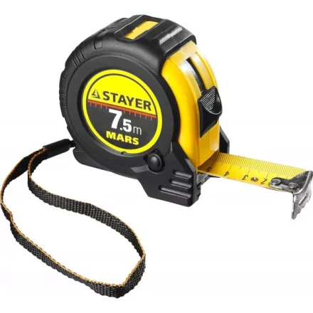 Рулетка STAYER &quot;PROFI&quot; &quot;MARS&quot;, обрезиненный корпус, утолщенное полотно, 7,5мх25мм 34131-075_z01 купить в Когалыме