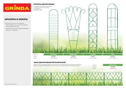 Забор декоративный GRINDA &quot;АР ДЕКО&quot;, 28x300см, желтый 422203-Y купить в Когалыме