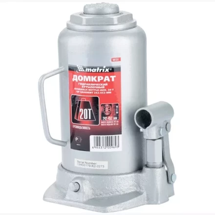 Домкрат гидравлический бутылочный 20 т h подъема 242–452 мм  MATRIX MASTER 50731 купить в Когалыме