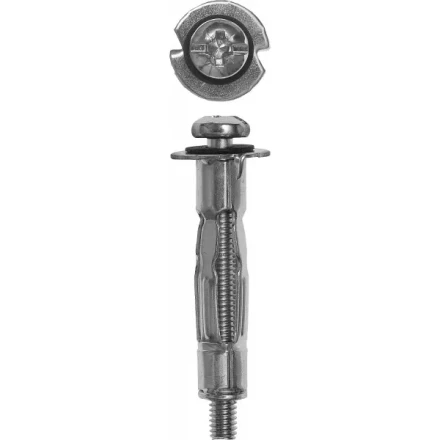 Анкер ЗУБР для пустотелых конструкций оцинкованный, с винтом PH2&amp;SL, М4х32х13мм, ТФ6, 4шт 4-302476-04-032 купить в Когалыме