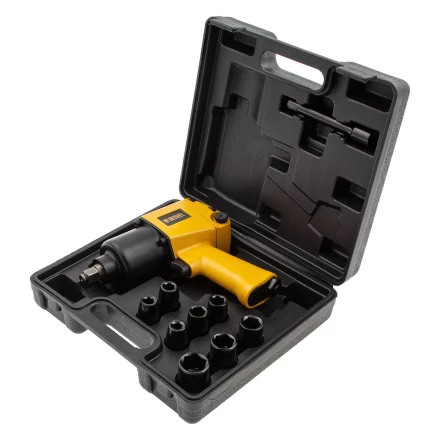 Ударный пневмогайковерт IW860+набор головок, 1/2", 7000 об/мин, 868 Нм Denzel 57473 купить в Когалыме