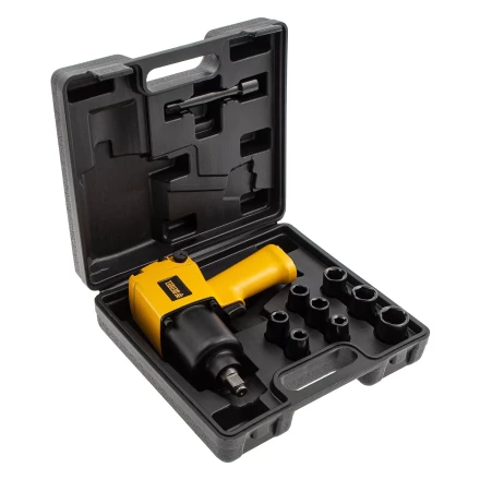 Ударный пневмогайковерт IW860+набор головок, 1/2", 7000 об/мин, 868 Нм Denzel 57473 купить в Когалыме