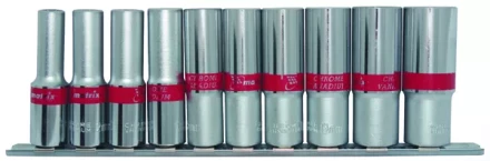 Набор удлиненных торцевых головок 1/4", 6-ти гр., CrV, 10шт., 4-13мм Matrix 13592 купить в Когалыме