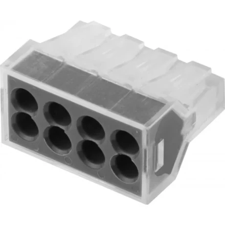 Клемма СВЕТОЗАР соединительная, 8-и проводная, 400В, 24А, 0,75-2,5мм2, 2шт 49170-8 купить в Когалыме