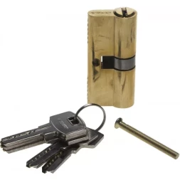 Механизм ЗУБР "ЭКСПЕРТ"цилиндровый, повышенной защищенности, тип "ключ-ключ", цвет латунь, 6-PIN, 70мм 52105-70-1