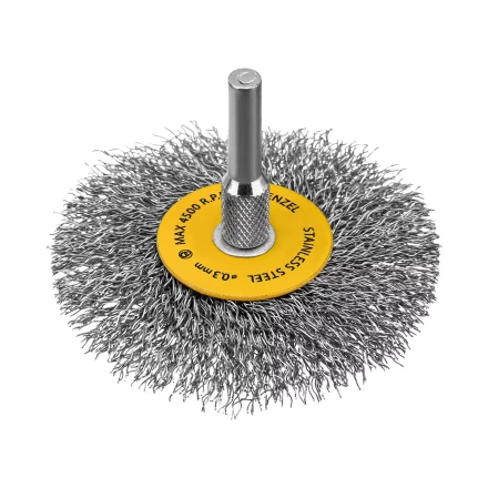 Набор щеток для дрели, 5 Плоских 25-38-50-63-75 мм, шпилька, нерж. вит. проволока Denzel 74495 купить в Когалыме