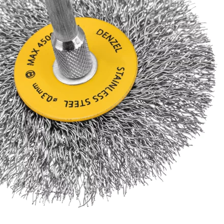 Набор щеток для дрели, 5 Плоских 25-38-50-63-75 мм, шпилька, нерж. вит. проволока Denzel 74495 купить в Когалыме