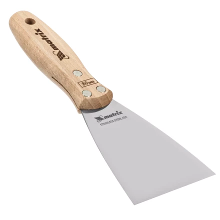 Шпательная лопатка из нержавеющей стали, 80 мм, буковая рукоятка, EFP Matrix 85615 купить в Когалыме