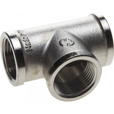 Тройник GENERAL FITTINGS никелированная латунь, г/г/г, 1/2&quot; 51052-1/2 купить в Когалыме