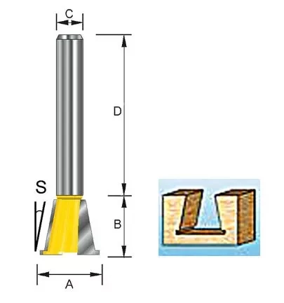 Фреза &quot;ласточкин хвост&quot; с боковыми резцами, Makita D-10861 купить в Когалыме