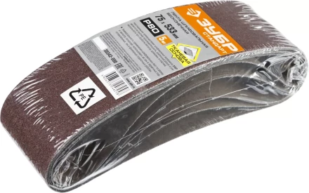 ЗУБР 75х457 мм, P40, лента шлифовальная СТАНДАРТ, для ЛШМ, 5 шт. (35342-040) купить в Когалыме