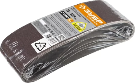 ЗУБР 75х457 мм, P40, лента шлифовальная СТАНДАРТ, для ЛШМ, 5 шт. (35342-040) купить в Когалыме