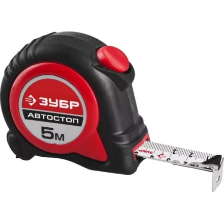 Рулетка ЗУБР "МАСТЕР", двухкомпонентный корпус, автостоп, 5м/25мм 34052-05-25 купить в Когалыме