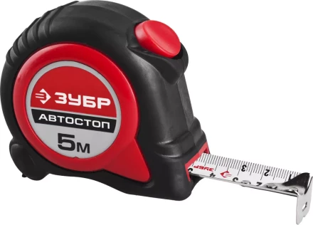Рулетка ЗУБР "МАСТЕР", двухкомпонентный корпус, автостоп, 5м/25мм 34052-05-25 купить в Когалыме