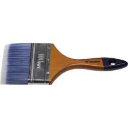 Кисть плоская  ЗУБР "АКВА-МАСТЕР", искусственная щетина, деревянная ручка, 100мм 4-01007-100