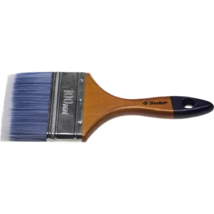 Кисть плоская  ЗУБР &quot;АКВА-МАСТЕР&quot;, искусственная щетина, деревянная ручка, 100мм 4-01007-100 купить в Когалыме
