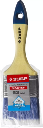 Кисть плоская  ЗУБР "АКВА-МАСТЕР", искусственная щетина, деревянная ручка, 63мм 4-01007-063 купить в Когалыме