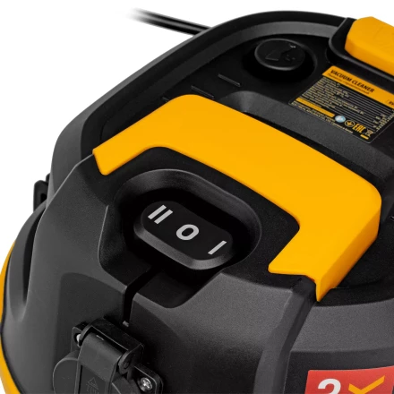 Пылесос строительный Denzel 28203 RVC30, 1400 Вт, бак 30 л, шланг 3 м, розетка с автосинхр. купить в Когалыме