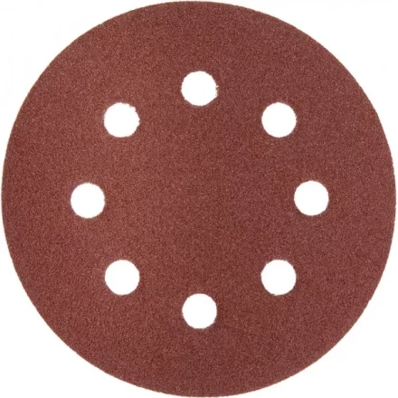 Круг шлифовальный ЗУБР &quot;МАСТЕР&quot; универсальный, из абразивной бумаги на велкро основе, 8 отверстий, Р100, 125мм, 5шт 35562-125-100 купить в Когалыме